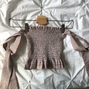 Princess Polly gingham print tube top